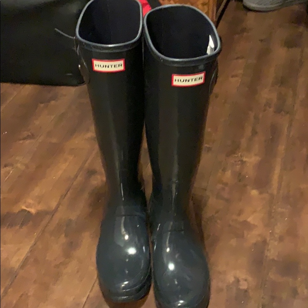 Brand new never worn grey hunter rain boots